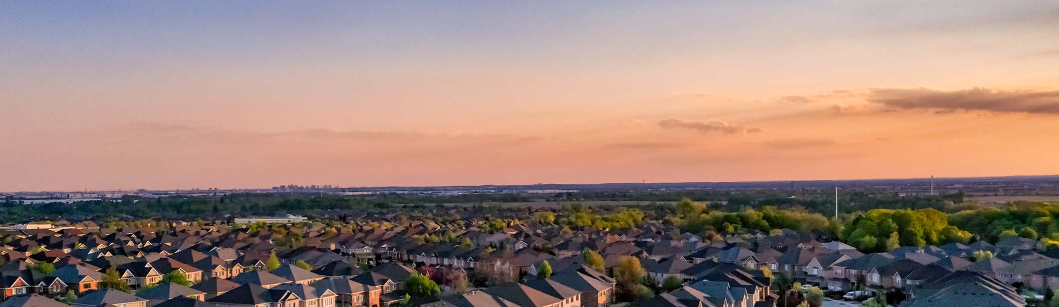 sunset over neighborhood